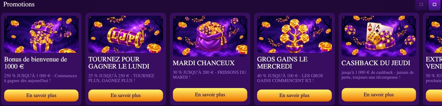 Promotions LetsJackpot : bonus de bienvenue et offres de la semaine